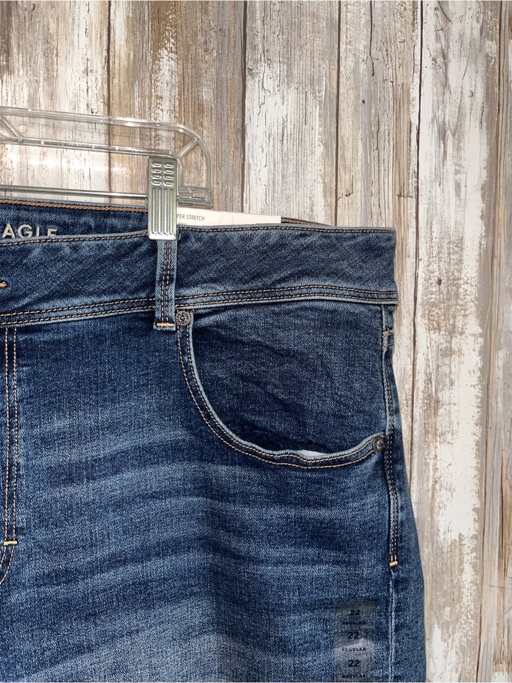 American Eagle Kick Boot Jeans Size 22 Low Rise Super Stretch Dark Wash NWT - Picture 3 of 6